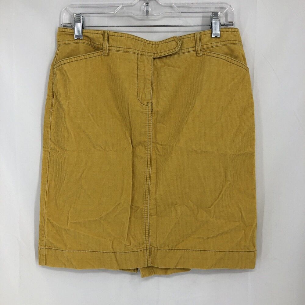 Ann Taylor Loft Yellow Corduroy Pencil Skirt Size 4 (31x19)